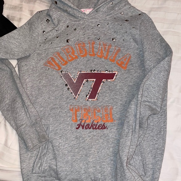 Victoria Secret Pink Virginia Tech VT studded edgy hoodie - Picture 1 of 4